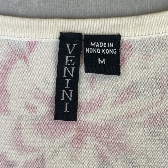 Vintage Venini Shirt Womens Medium Yellow Floral Stretch‎ Beaded Asian Oriental - Picture 2 of 8